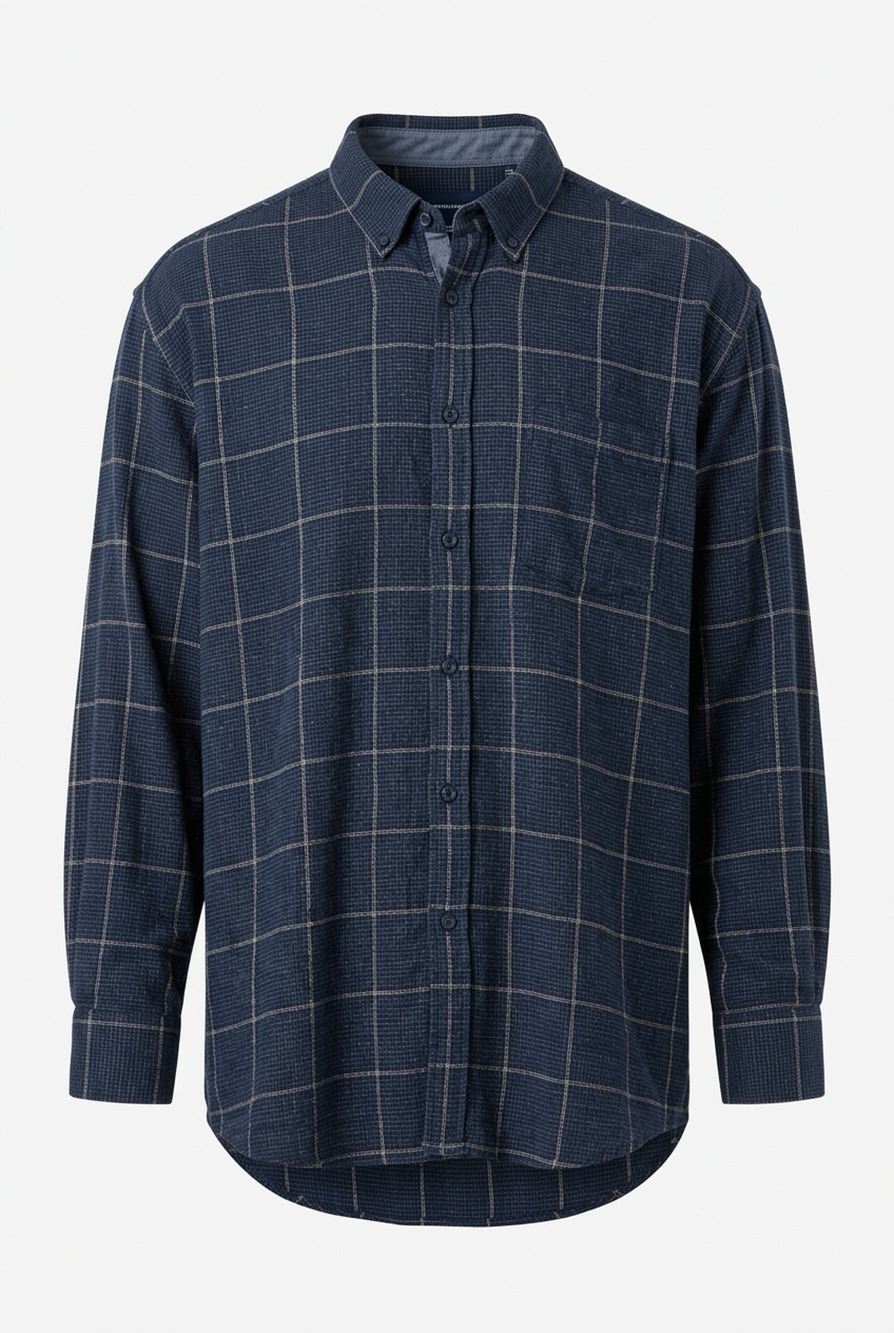 Croft & Barrow Flannel Shirt Mens 3XLT Tall Blue Plaid Cotton Button Up